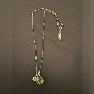 Mariana Large Rivoli pendant with antiqued silver adjustable chain.